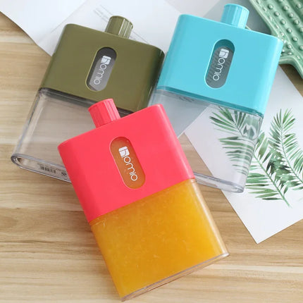 BPA FREE Travel Plastic Flat Water Bottle 500ml A6 A5 Paper Water Bottle Outdoor Flat Bottle Portable Pad Drink Bottles Flask