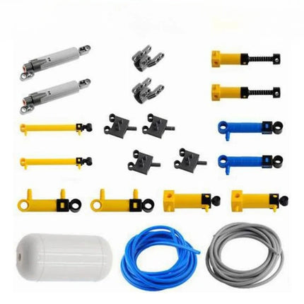 21PCS MOC Pneumatic Parts Kit Air Pump/Tank/Piston/Hose/Valves for Building Block Sets STEM Educational Construction Toys