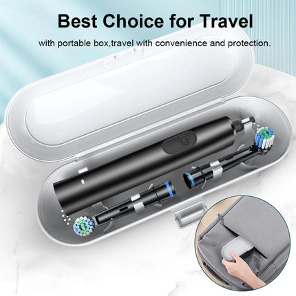 Electric Toothbrush Rotating Deep Clean Whitening Teeth for Adult Ultrasonic Toothbrush with 4/8pcs Refill Replacement Heads