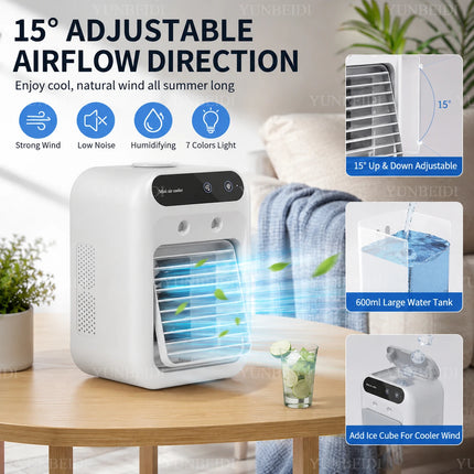 Spray Fan  Portable Small Air Conditioning Fan Humidifier 2/4 Speed Settings Powerful Wind Force for Outdoor Travel Spray Fan