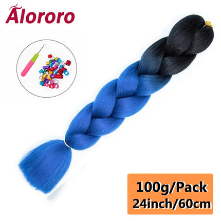 24 Inch Jumbo Braids for Hair Extensions Purple Synthetic Braiding Hair Accessories 100G/Pack Women DIY Hair for Crochet Braid