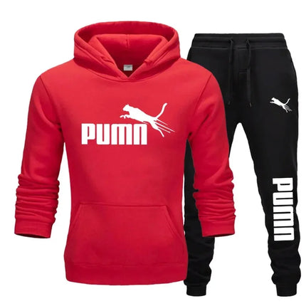 New autumn and winter men's pullover hoodie + pants 2-piece fashionable and trendy fitness jogging casual sportswear set