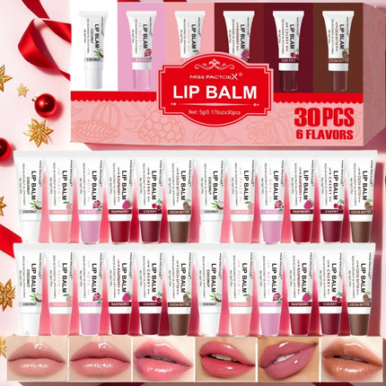 30pcs Lip Balm Set Hydrating and Moisturizing Natural Gloss and Moisturizing Dry Lips Suit Great Gift for Women on Valentine's D