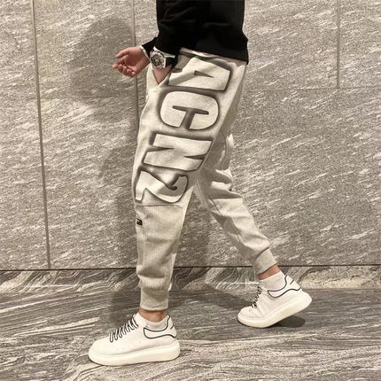 Men's Clothing Autumn Winter Trendy Letter Print Sports Joggers Harem Pants Y2K Vintage Casual Streetwear Sweatpants Pantalones