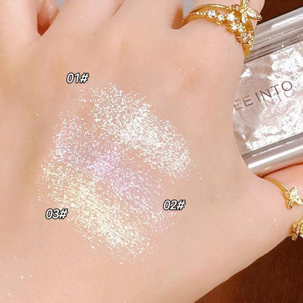 LEEINTO Dreamy Highlighting Powder: 3D Effect for a Natural, All-Over Glow - Multi-Purpose Compact Powder for Blush, Contour,