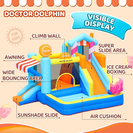 SkyBounce Inflatable Bounce House for Kids Fun Double Slide Jumping Inflatable Bouncer Blow Toddler Bouncy House Indoor Outdoor