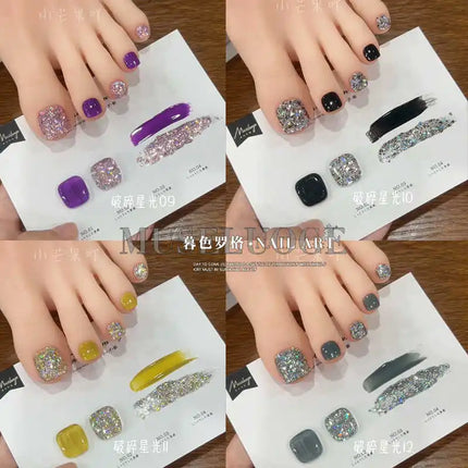 MUSELUOGE 12color Broken Starlight Glitter Gel Nail Polish Explosion-flash Semi Permanent Soak Off UV Nail Gel For Nail Salon