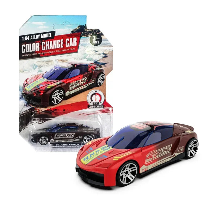Magic Color Changing Racing Car Model 1:64 Temperature Sensitive Inertia Pull Back Cars Toys Crash-Resistant Durable Boys Gift