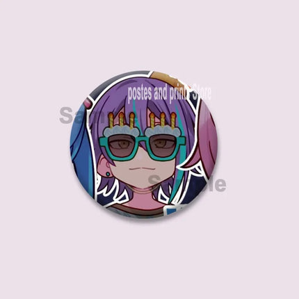 Anime Game Character Kamishiro Rui Pins PJSK Cartoon Round Brooches on Backpack Shirt Accessories Jewelry Badge Gift for Friends