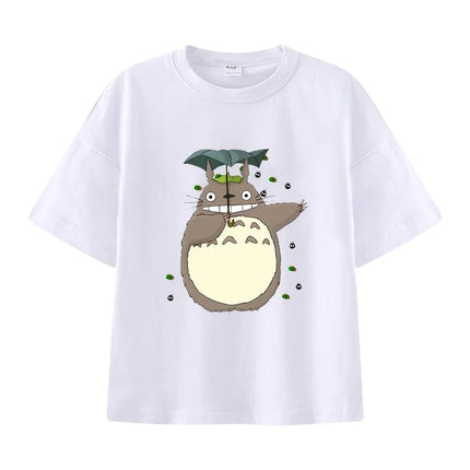 Summer Cartoon Miyazaki Totoro Print Children's Cotton T-shirt Short-sleeve Street Fashion Girls Clothes Cute Funny Kid Tees Top