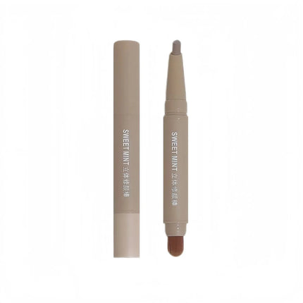 Contour Pen Double Head Bronzer Stick with Brush Nose Shadow Cream Contouring Pen Waterproof Natural Sculpting Makeup Cosmetics