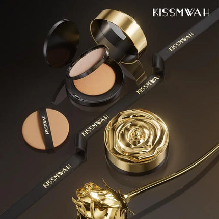 Skin KISSMWAH Cushion BB Cream 3 In 1 Multifunctional Base Makeup Combination Set Soft Light Black Gold Rose Light Makeup Powder