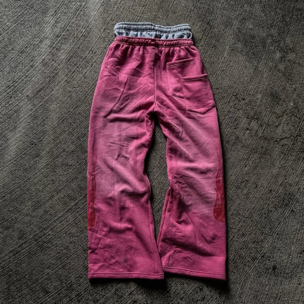 High Street Trendy Pants High Street Ins Trendy Brand Men's and Women's Loose Straight Tube Embroidered Printed Casual Pants