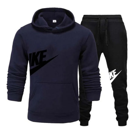 Fashion Outdoor Jogging 2-Piece Set For Men, New Autumn Winter Hooded Sweatshirt And Long Pants Casual Sportswear