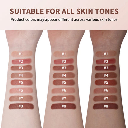 Lakerain Matte Blush Rotating Lipstick Multi-functional Lip Mud for Lips and Cheeks Long-lasting Waterproof Velvet Lip Gloss