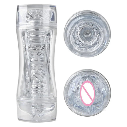 Male Masturbator Cup Realistic Adult  Soft Pussy Transparent Vagina Artificial 3D Manual Pocket Pussy Adult Sexy Sex Toy For Men