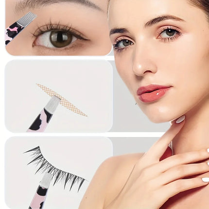 Stainless Steel Wild Leopard Print Eyebrow Tweezers Set 4pcs Makeup Sticker False Eyelashes Tool Christmas Gift