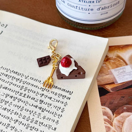 1PC Creative Unique Doughnut Bread Coffee Phone Charm Strap Pendant Lanyard Simulated Food Toys Keychain Bag Accessories Gift