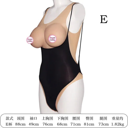 Silicone Bodysuit Artificial Breastplate Sexy Female Tits Fake Boobs Shemale Chest Crossdressing Cosplay Sex Toys For Women Men