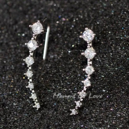 Korean Fashion Seven Star Zircon Earrings For Women Jewelry 2026 Trending New Luxury Women's Crystal Stars Stud Earrings Gifts