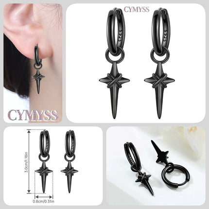 925 Sterling Silver Inlaid Zircon Butterfly Earrings Insect Element Original Design Women's Fashion Party Jewelry Gift Ear Loops
