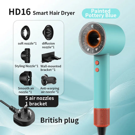 Hair Dryer with Negative Ions for Hair Care, Quiet, Fast Drying, Temperature Control, High-Speed, Huaqiangbei Strong Wind Hd16 Hair Dryer