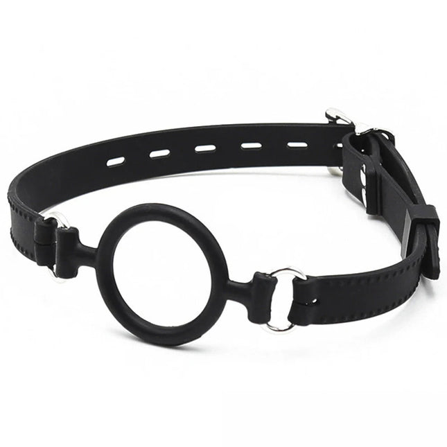 Full Silicone O Ring Gag Strap,Open Mouth Bite Gag,Fetish Oral Fixation BDSM Toys,Sex Slave Bondage Muzzle SM Couple Game Tools