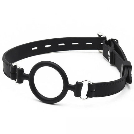 Full Silicone O Ring Gag Strap,Open Mouth Bite Gag,Fetish Oral Fixation BDSM Toys,Sex Slave Bondage Muzzle SM Couple Game Tools
