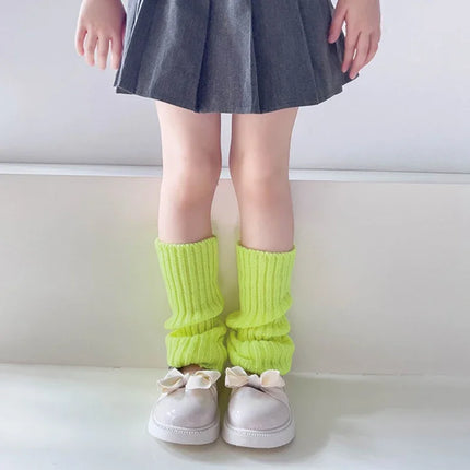 Sweet Girls Candy Color Korean Kids Leg Warmers Knitted Foot Cover Children Solid Autumn Winter Elastic Versatile Elephant Socks