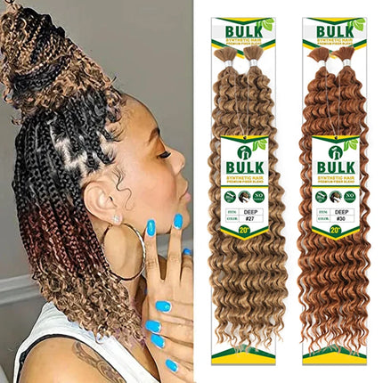 Julianna Bulk Synthetic Hair For Braiding Color 30 Blonde Deep Wave Bundles Boho Braids Synthetic Hair Extensions