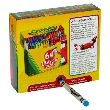 64ct Crayons with Sharpener Kids School Supplies Art Classroom Essentials for Teachers Coloring Gift