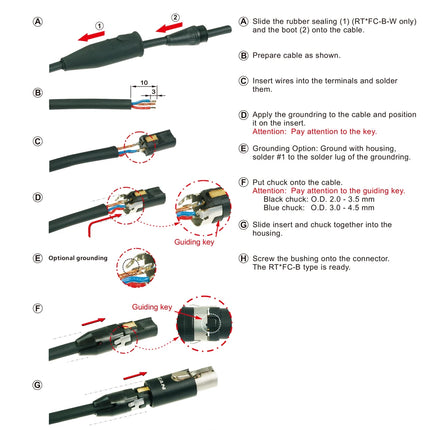 Tiny XLR Cable Connector Male Female 3 4 5 Pin Mini XLR Plug/ Male Socket RT5MP  Wireless Bodypack Headphone Microphone Jack