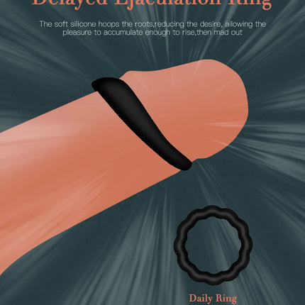 3PCS Silicone Penis Rings Set Delay Ejaculation Cock Ring Glow In Dark Male Stamina Enhancer Lock Sperm Sex Toys for Men Couples