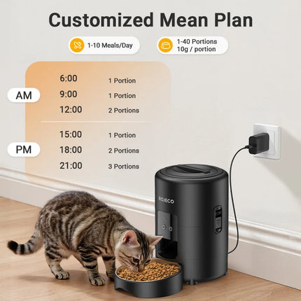 ROJECO Automatic Dog Feeder 2L WiFi App Remote Control Smart Cat Food Kibble Dispenser Auto Cat Feeder For Pet Feeding Supplies