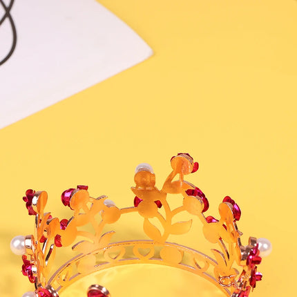 Luxury Flower Crown Small Tiaras For Doll Diadem Girls Birthday Bridal Wedding Hair Jewelry Prom Crown Cake Topper Ornaments