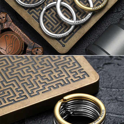 Black Titanium Keyring Car Men Flat Key Chain Rings Holder Lightweight EDC ARC Keychain Buckle for Accessories Gadgets Wholesale