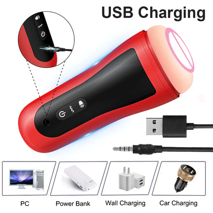 Automatic Male Masturbator Cup Realistic Vagina Pocket Pussy Penis Blowjob Machine Masturbation Sex Toy For Men Adult Supplies