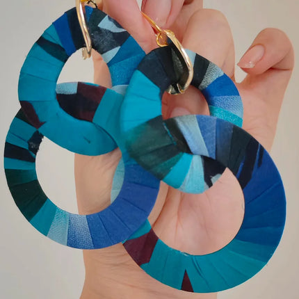 Original Design Handmade Custom Silk Earrings Exaggerated Large Hoops Fashionable Minimalist Women's Large Loop Earrings