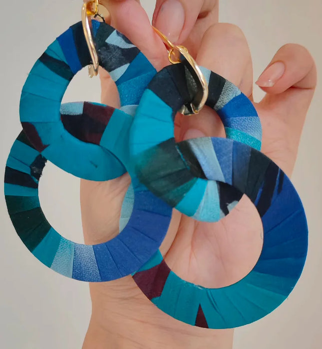 Original Design Handmade Custom Silk Earrings Exaggerated Large Hoops Fashionable Minimalist Women's Large Loop Earrings