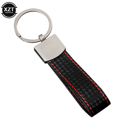 Fashion Black-red Leather Car Keychain Key Ring For Audi Sline RS VW R M AMG Rline GTI 3-color sports Key Chain Pendant