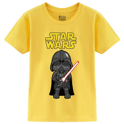 2026 New Cotton Breathable Children's T-shirt Trendy Cool Star Wars All Character Cartoon Printed Parent Child Short Sleeve