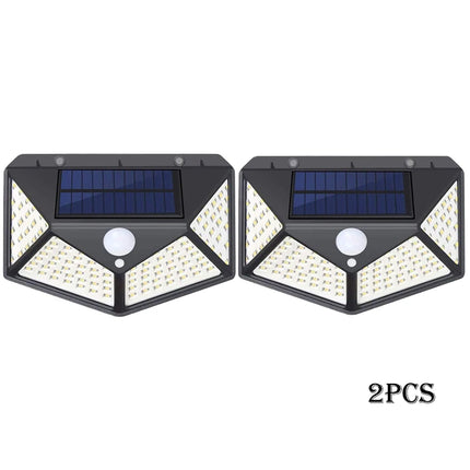 1-12 Pack Solar Lights Outdoor 100 LED Wall Lamp Motion Sensor Lights Waterproof Solar Street Light for Garden Porch Yard Garage