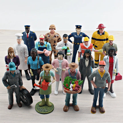 Realistic Pretend Professional Career Figures - Plastic Models of People from around the World Educational Toy Gift for Children