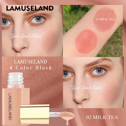 Tinted Moisturizing Liquid Blush Cream Multi-Use Lips Cheek Eye Makeup Rouge Contour Matte Orange-red Mini Blusher Stick
