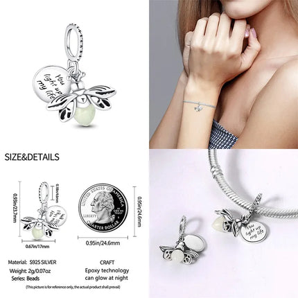 Hot Original 100% 925 Sterling Silver Chameleon Beads Firefly Charms Fit Original Bracelet DIY Jewelry Making Women's Gift