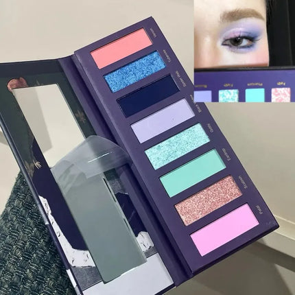 8 Colors Gothic Pearlescent Purple Eyeshadow Palette Oil Painting Style Matte Punk Metallic Chameleon Smoked Eye Pigment Makeup