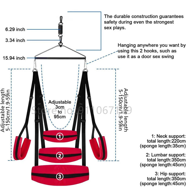 Door Hanging Sex Swing with Seat Sexy Pose BDSM Bondage Love Sling Alternative Flirting Adult Products Sex Toys for Couples Two