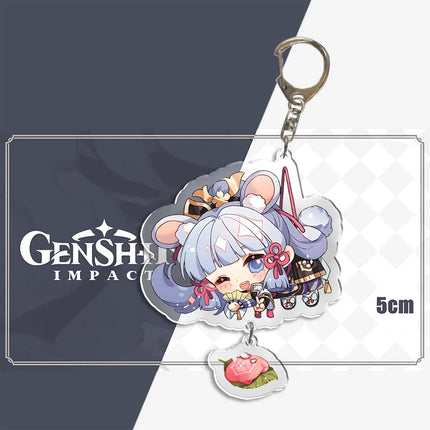 Genshin Impact Keychain Pendant ZhongLi Klee Raiden Shogun Xiao Wendi LingHua Car keyring Women Bag Charms Anime Game key chains