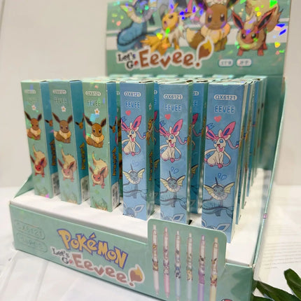 1/5/10pcs Pokemon Eeveelution Blind Box Gel Pen Cute Stationery School Supplies Black Signature Pen Anime Accessories Gifts