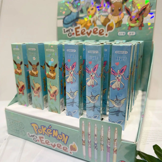 1/5/10pcs Pokemon Eeveelution Blind Box Gel Pen Cute Stationery School Supplies Black Signature Pen Anime Accessories Gifts